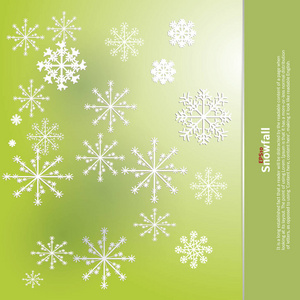白雪花的冬季背景设计与复制空间