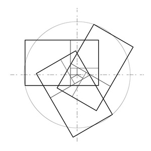 简约风格设计。黄金比例。几何形状。圆圈的黄金比例。未来设计。标志.矢量图标。抽象向量背景