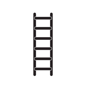 梯子图标, 梯子在白色背景。梯子标志。平面样式