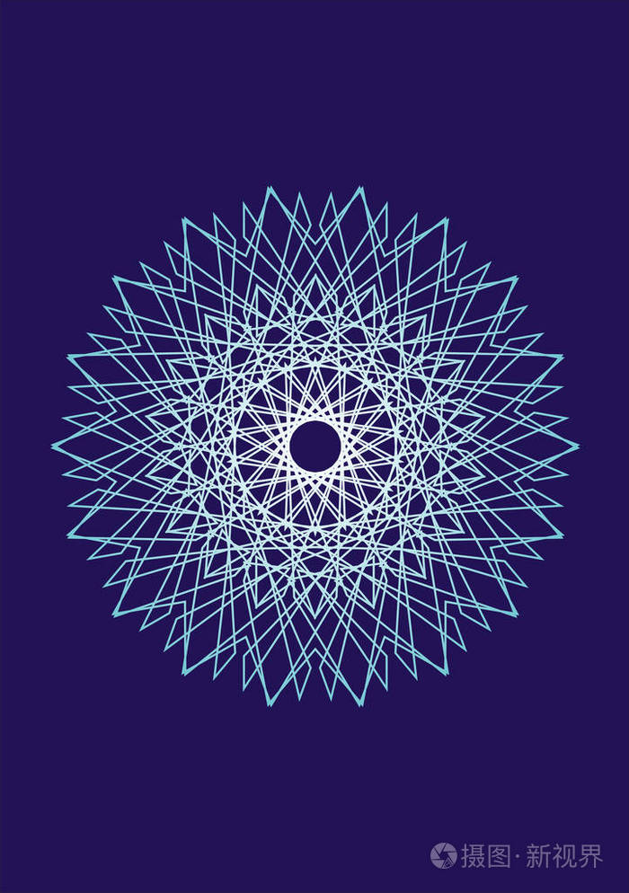 曼达拉在蓝色背景上艺术背景矢量图形