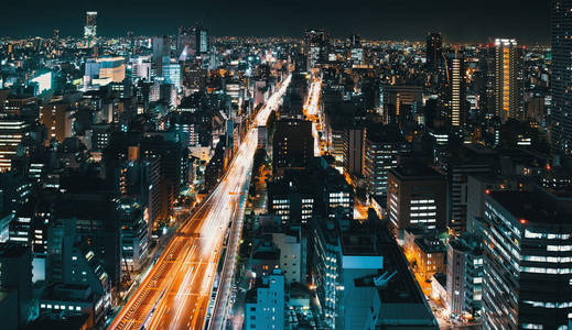 大阪高速公路鸟瞰图