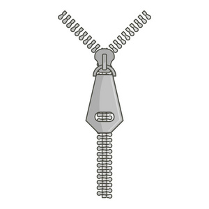 解压缩的牛仔裤牛仔裤拉链图标, 卡通风格照片