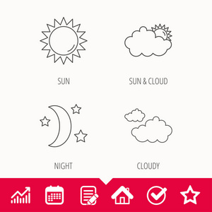 天气 太阳和多云图标