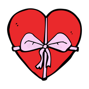 卡通心形礼物心形图标套装, 卡通风格情人节贺卡或模板与可爱的卡通兔