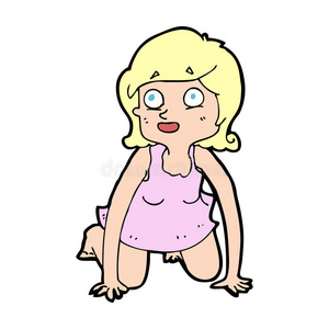 四脚朝天四脚朝天的卡通女郎照片