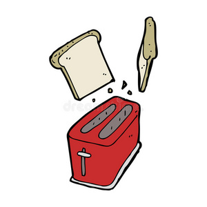 卡通烤面包机吐出面包图片
