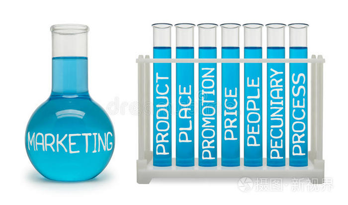 营销理念。青色烧瓶。