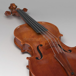 灰色背景的古典小提琴