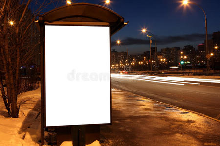 公共汽车站的空白标志图片