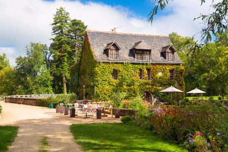 法国小岛城堡附近风景如画的房子