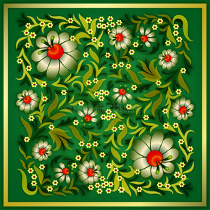 绿色粗花装饰