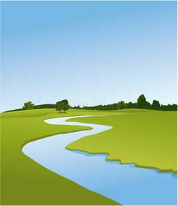 乡村河流图片-乡村河流素材-乡村河流插画-摄图新视界