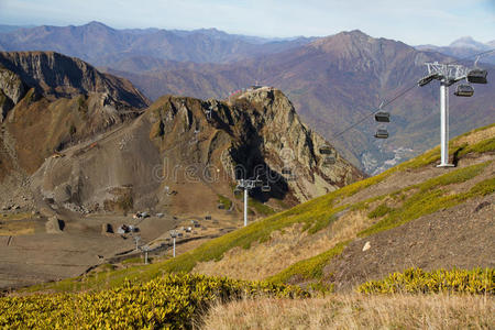 krasnaya polyana山上的升降椅