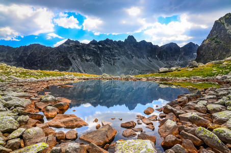 斯洛伐克塔特拉斯高地山湖风景