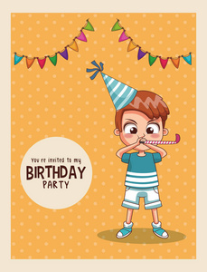 儿童生日聚会贺卡请柬图片