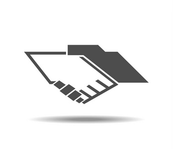 再见图标握手插图图标矢量照片