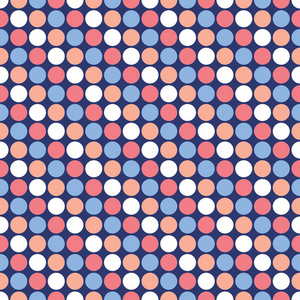 无缝时髦的圆点图案背景在粉红色和蓝色的阴影。