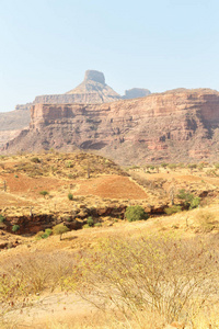 在埃塞俄比亚，非洲在国家公园，山和山。