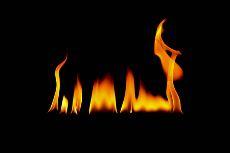 很热的火抽象的背景。黑色背景上的火