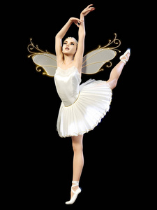 跳舞芭蕾舞女3D。 白色芭蕾图图。 蓝眼睛的金发女孩。 芭蕾舞演员。 摄影棚摄影。 高级钥匙。 概念时尚艺术。 渲染现实的插图。