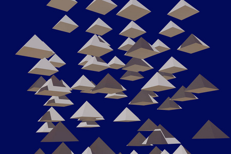 深蓝色背景悬停金字塔三维图图片