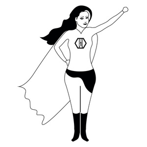 女超人卡通人物素描图片