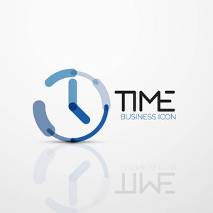 矢量抽象徽标概念时间概念或时钟业务图标