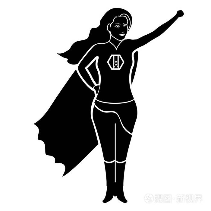 女超人卡通人物剪影