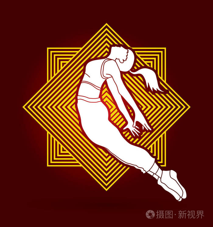 街头舞蹈男童舞蹈街舞动作设计线上广场背景图形矢量