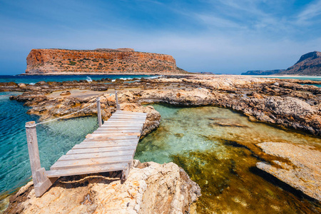 希腊克里特岛 Balos 海滩的壮观风光