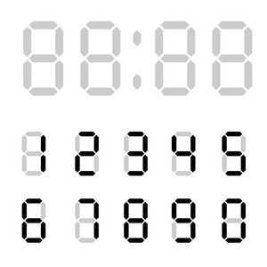 闹钟字母.数字表和其他电子设备的编号.矢量 10 eps照片