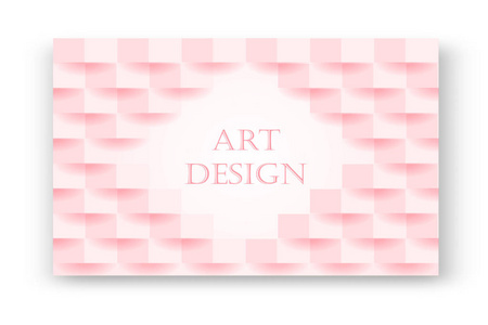 抽象粉红色背景与砖阴影纹理。矢量3d 白色几何背景。简单干净的白色纹理