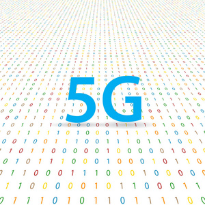 数字背景下无线互联网的5G符号。 矢量图。