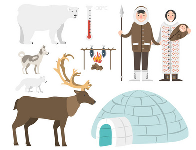 阿拉斯加矢量状态符号平式美国旅行动物国家地理户外野生动物北极概念例证