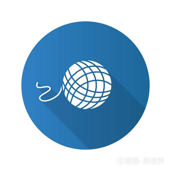 针织纱线切割平面设计长影字形图标 毛线球 矢量剪影图插画 正版商用图片11jsa4 摄图新视界