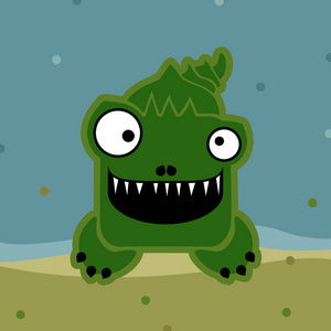 水矢量插图中的微笑鳄鱼