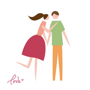 矢量图的热恋中的情侣恋人情侣卡通跳舞矢量图浪漫的情侣矢量图快乐的