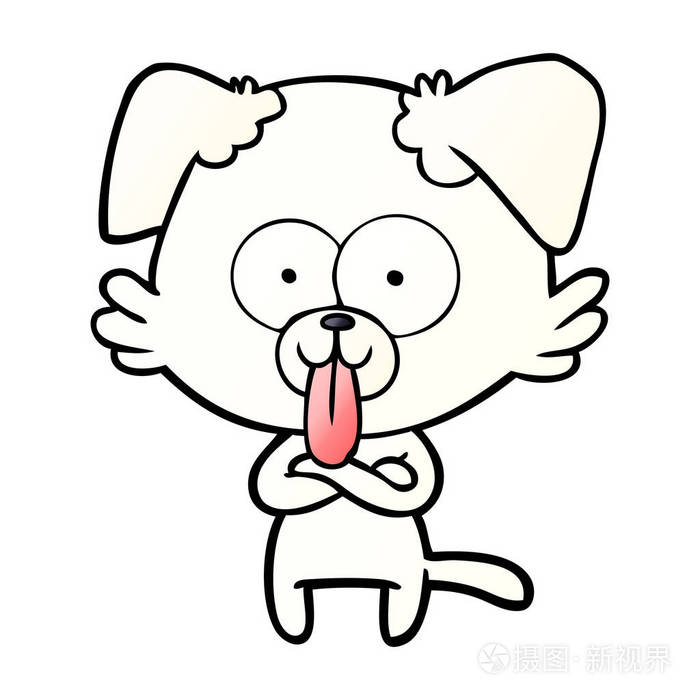 伸出舌头的卡通狗插画-正版商用图片11k2v7-摄图新视界