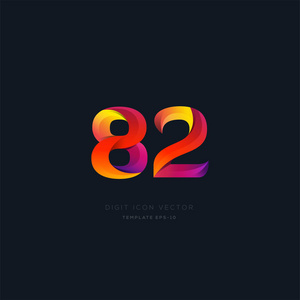 企业数3位数字82标志图标几何企业身份矢量图照片