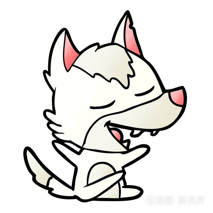 卡通狼笑的矢量插图
