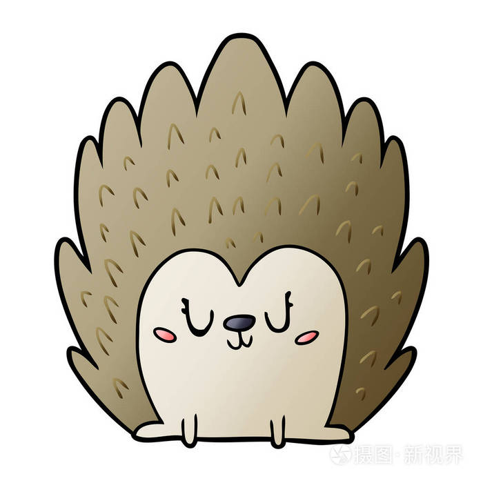 可爱卡通刺猬的矢量插图
