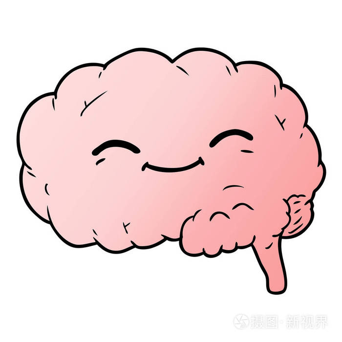 卡通大脑的矢量插图