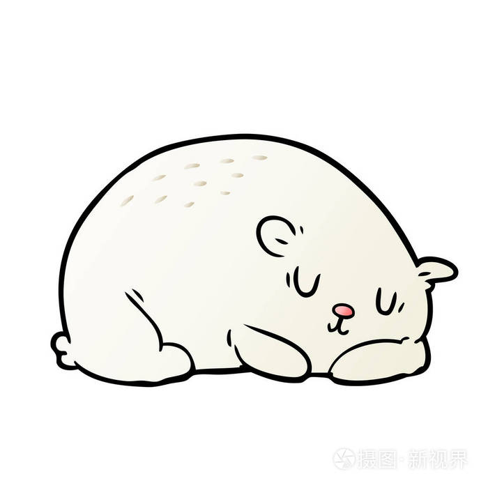 卡通沉睡的北极熊