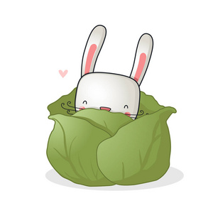 兔子吃草动漫图图片