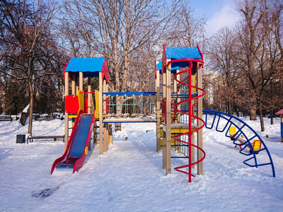 s Playground in the city Park. Sunny winter39