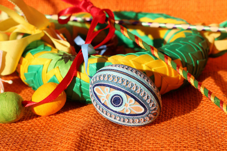 斯洛伐克传统复活节彩蛋的装饰