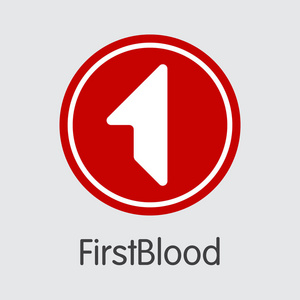 Firstblood Cryptocurrency矢量硬币图像