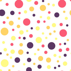 彩色圆点无缝图案白色25背景灿烂的经典彩色圆点