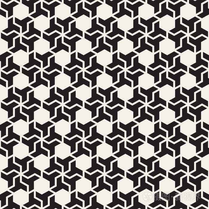 条纹图案现代时尚的质感与单色格架重复几何六边形网格简单格子设计