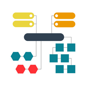 多彩多姿的结构方案, 图, 网页设计。业务结构概念。矢量设计插图